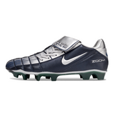 Botas de fútbol Nike Air Zoom Total 90 III FG azul marino y plateado